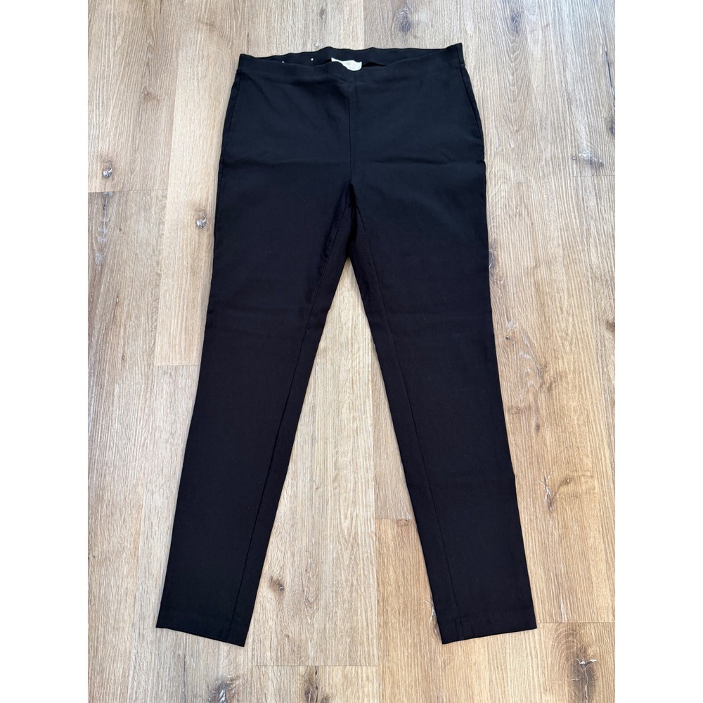 Michael Kors Minimalist Ankle Trousers Women XL Black High Rise Slim Leg Stretch